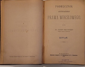 Podręcznik austryackiego prawa wekslowego z 1888r