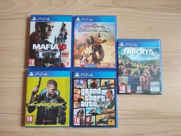  Gry PS4 CyberPunk 2077 Mafia 3 GTA 5  Farcry 5