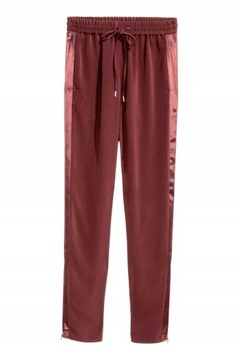 H&M  spodnie burgund bordo z lampasem 32 XXS XS