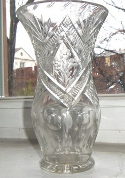 Stary piękny wazon KRYSZTAŁOWY 26 cm