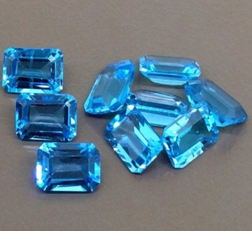 Naturalny Swiss Blue Topaz Octagon 4 x 6 mm