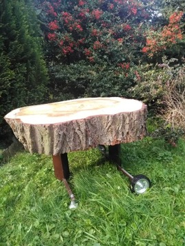 Stolik ogrodowy z plastra topoli 