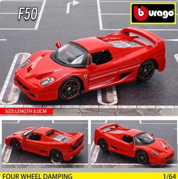 Bburago auto model Ferrari F50, dla fana motoryzacji, dziecka