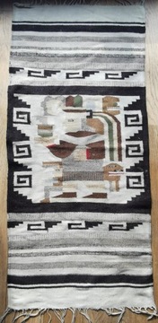 Wełniany geometryczny kilim wełna 150x67 cm