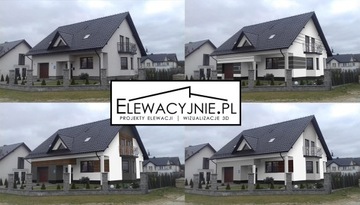 Projekt elewacji - wizualizacje na zdjęciu