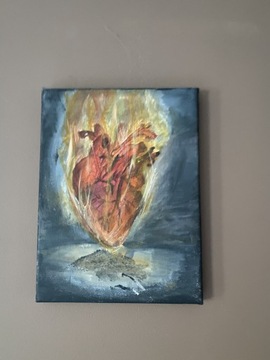 Obraz akryl „płonące serce”