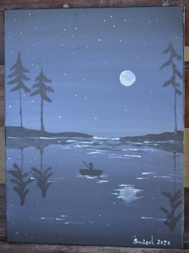 Obraz "Łódka na jeziorze"
