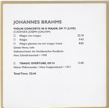 BRAHMS Violin concerto NEVEAU