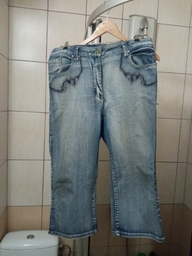 Spodnie jeansowe niebieskie do kolan XL damskie
