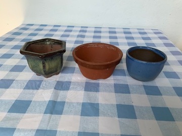 Doniczki Bonsai 3 szt. ceramiczne