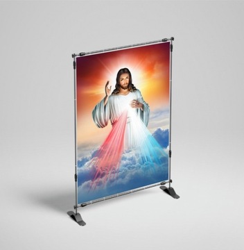 Jezus Miłosierny - obraz baner religijny 1.5x2m