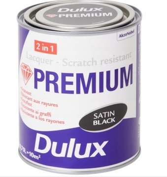 Lakier Dulux Premium - Satyna - Czarny - 0,75L