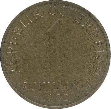 Austria 1 schilling 1988, KM#2886