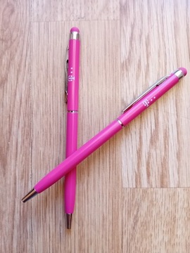 Długopis stalowy wykręcany z końcówką do smartfona