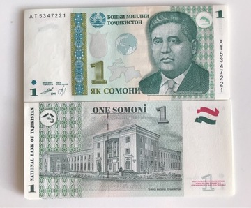 10 szt x Tadżykistan 1 Somoni UNC 1999