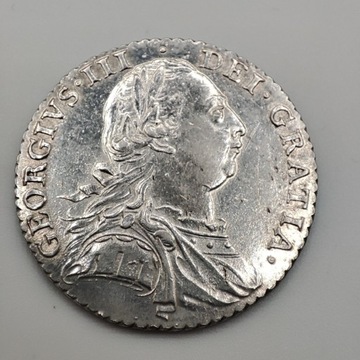 Moneta srebrna 1 szyling 1787 Anglia Świetny stan!