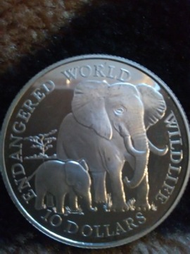 10 dollars COOK ISLAND 1990 srebro 
