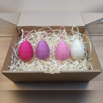 Ręcznie wykonane kolorowe jajka wielkanocne 4 szt.