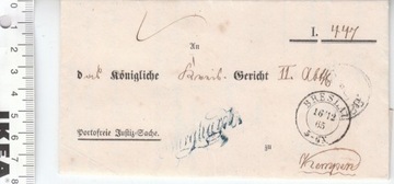 Niemcy Breslau Kempen list koperta unikat 19 wiek