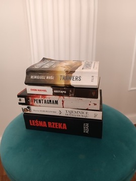 Zestaw kolekcja thrillerów kryminałów 5 sztuk-Adam, Nesbo, Mróz, książki.