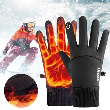 Rękawiczki zimowe sportowe czarne L