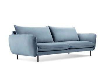Sofa aksamitna VIENNA jasnoniebieski czarne nóżki 