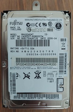 Dysk twardy Fujitsu 40GB ATA 2,5" MHT2040AT