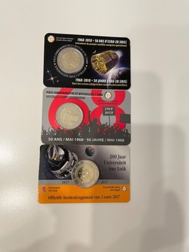 2 Euro okolicznościowe Belgia - 3 szt. coincard