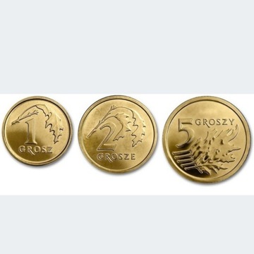 1, 2, 5 groszy Royal Mint 2013r.