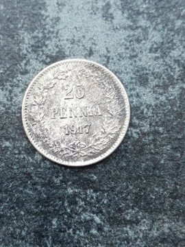 25 pennia 1917r. Finlandia carska bez korony ag