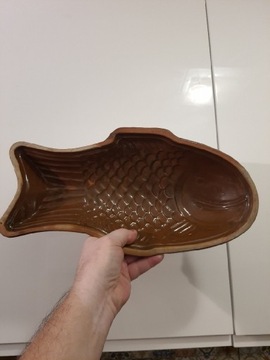 Duża forma ceramiczna ryba Bochnia PRL