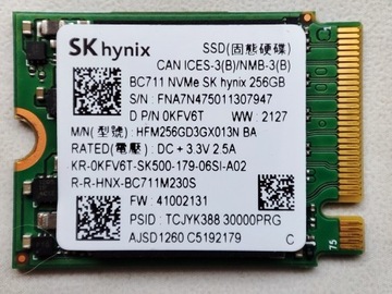 Dysk SSD SK Hynix BC711 256GB, PCIe NVMe M.2 2230.