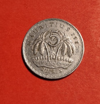 Moneta 5 rupii 1987, Mauritius