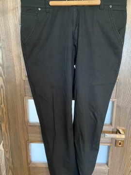 Eleganckie spodnie czarne prążkowane W42 L32