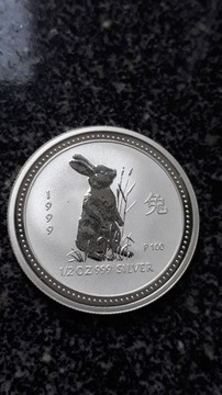 50 centów Australia, Rok Królika 1999  SREBRO