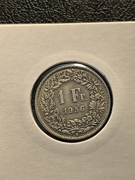 1 FRANK SZWAJCARSKI 1956 ROK SREBRO 0.835