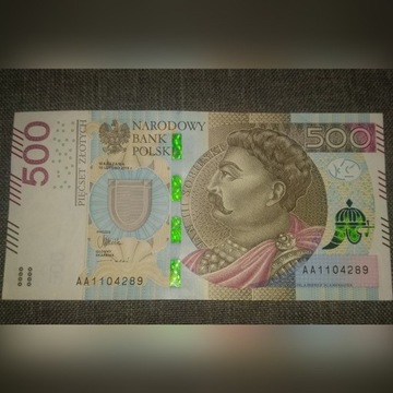 Banknot 500 seria AA