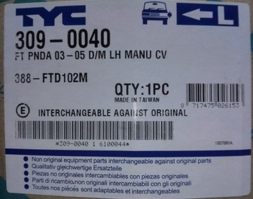 TYC 309-0040 LUSTERKO MANUALNE LEWE FIAT PANDA 03-