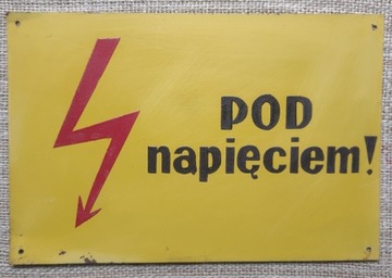 Stara emaliowana tablica z rozdzielni PRL
