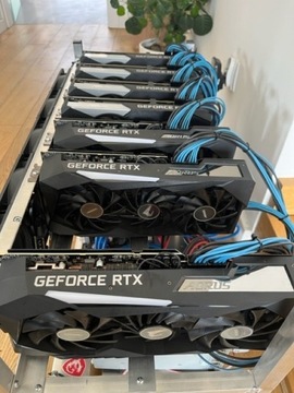 Koparka kryptowalut 7 x RTX 3070 bez LHR