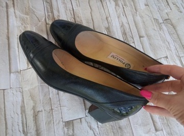 Pollini buty czarne klasyczne obcas 