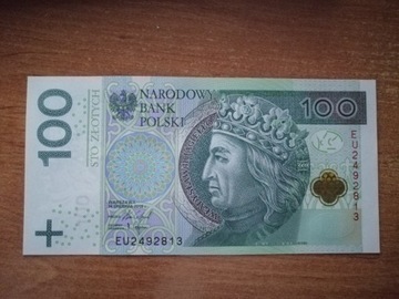 Banknot 100 zł seria EU