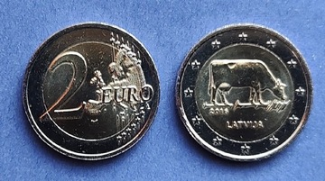 Łotwa 2 euro 2016 Łotewskie rolnictwo krowa 