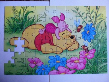 Puzzle dla dzieci "Miś i świnka" brak 2 elementów
