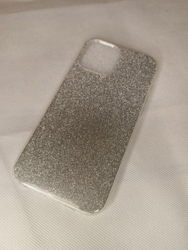 Srebrny brokatowy case do iPhone 12 Pro Max 