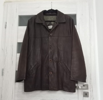 Męska kurtka skórzana Gianni brązowa vintage XL 