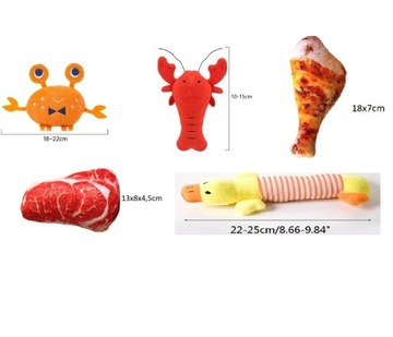 5szt zestaw komplet piszczących zabawek dla psa