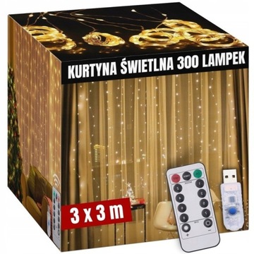 LAMPKI ŚWIĄTECZNE Kurtyna Sople 300LED 3x3M Pilot