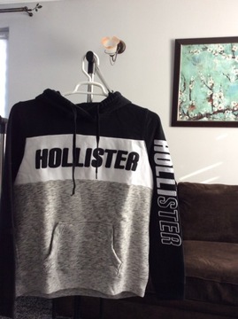 Bluza Hollister rozmiar M czarno-biało-szara