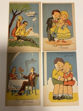 Kartki pocztowe kolekcjonerskie, 4 szt.,l. 1950-60